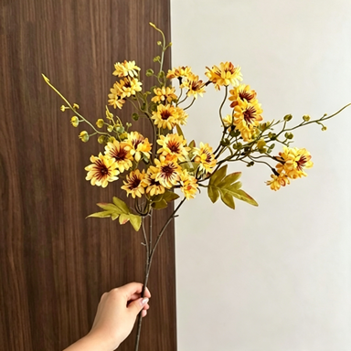 28" Long Stem Autumn Wild Daisy, Lifelike Faux Wildflower Spray for Rustic Farmhouse Decor, DIY Wedding Bouquets & Vase Arrangements