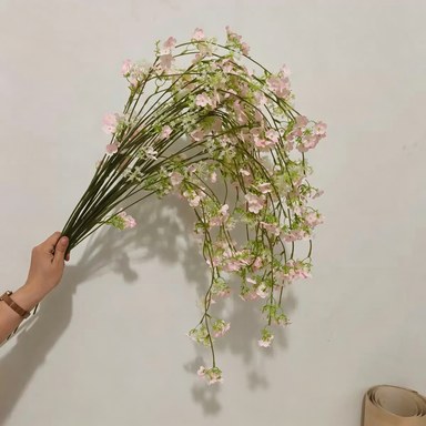 Set of 5 Lifelike Trailing Flower Stems, 37" Long Cascading Faux Greenery for Tall Vases, Wedding Decor, Home Mantle & DIY Arrangements