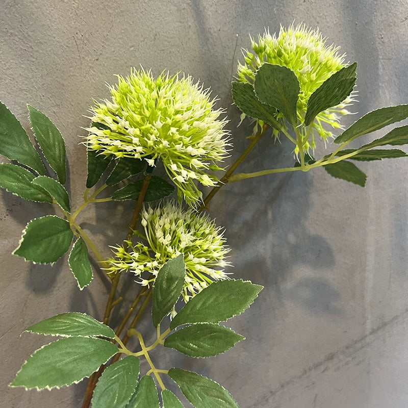 26" Tall Faux Allium Stems, 3-Head Artificial Dandelion Flowers, Realistic Sphere Blooms for Vase Filler, Modern Home Decor, Wedding Centerpieces