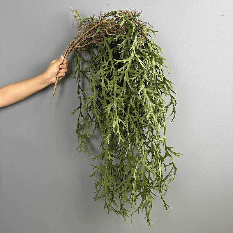 Set of 2 Faux Hanging Antler Ferns, 47" Realistic Greenery for Home Decor, Weddings, Events, and Seasonal Displays
