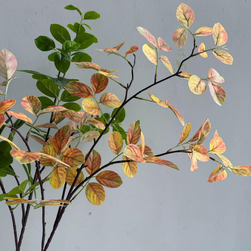 Set of 2, Real Touch 35" Long Eucalyptus Stems, Realistic Faux Money Leaf Branch, Tall Greenery for Vase Filler, Modern Farmhouse Home Decor & Wedding Bouquets