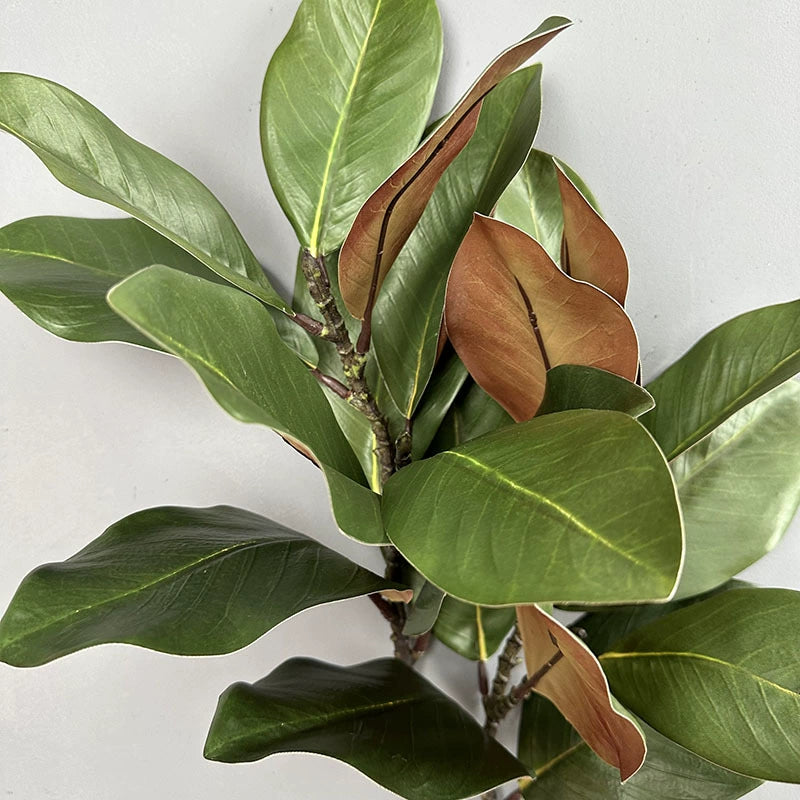 Faux Magnolia Leaves Bundle, 22" Real-Touch Greenery for Vases, Home Decor, Weddings, Events, Floral Arrangements