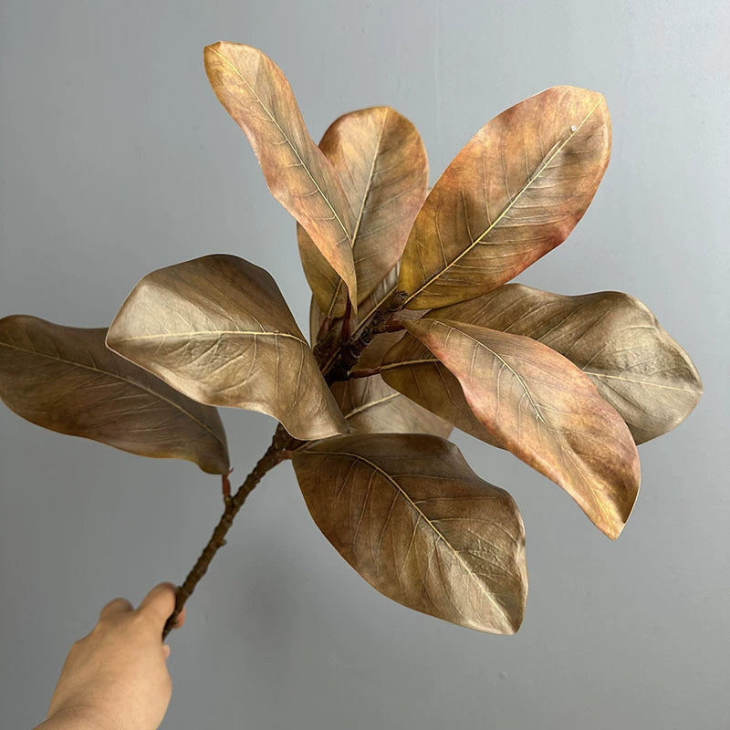 Faux Magnolia Leaves Bundle, 22" Real-Touch Greenery for Vases, Home Decor, Weddings, Events, Floral Arrangements