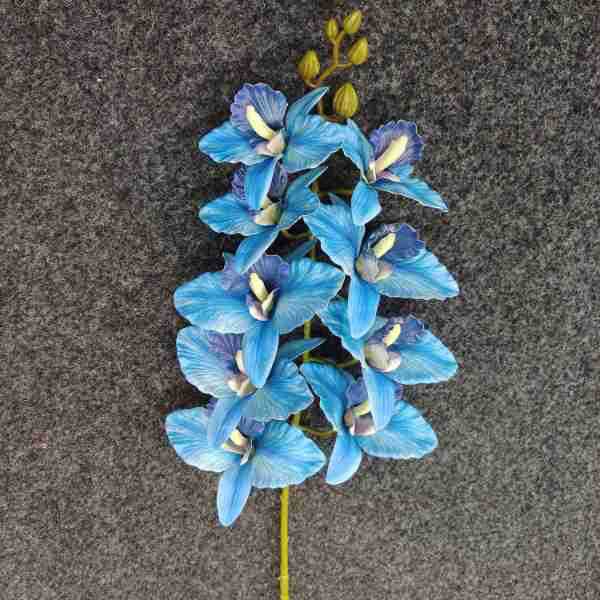 Faux 9-Head Cattleya Orchid Arrangement, 39" Real-Touch Flowers for Home Decor, Weddings, Events, and Seasonal Displays