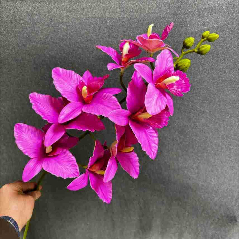 Faux 9-Head Cattleya Orchid Arrangement, 39" Real-Touch Flowers for Home Decor, Weddings, Events, and Seasonal Displays