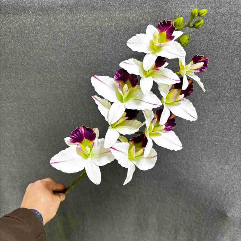 Faux 9-Head Cattleya Orchid Arrangement, 39" Real-Touch Flowers for Home Decor, Weddings, Events, and Seasonal Displays
