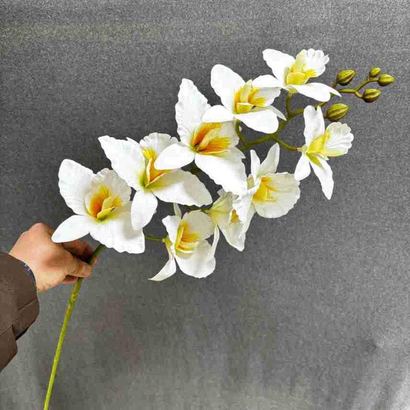 Faux 9-Head Cattleya Orchid Arrangement, 39" Real-Touch Flowers for Home Decor, Weddings, Events, and Seasonal Displays