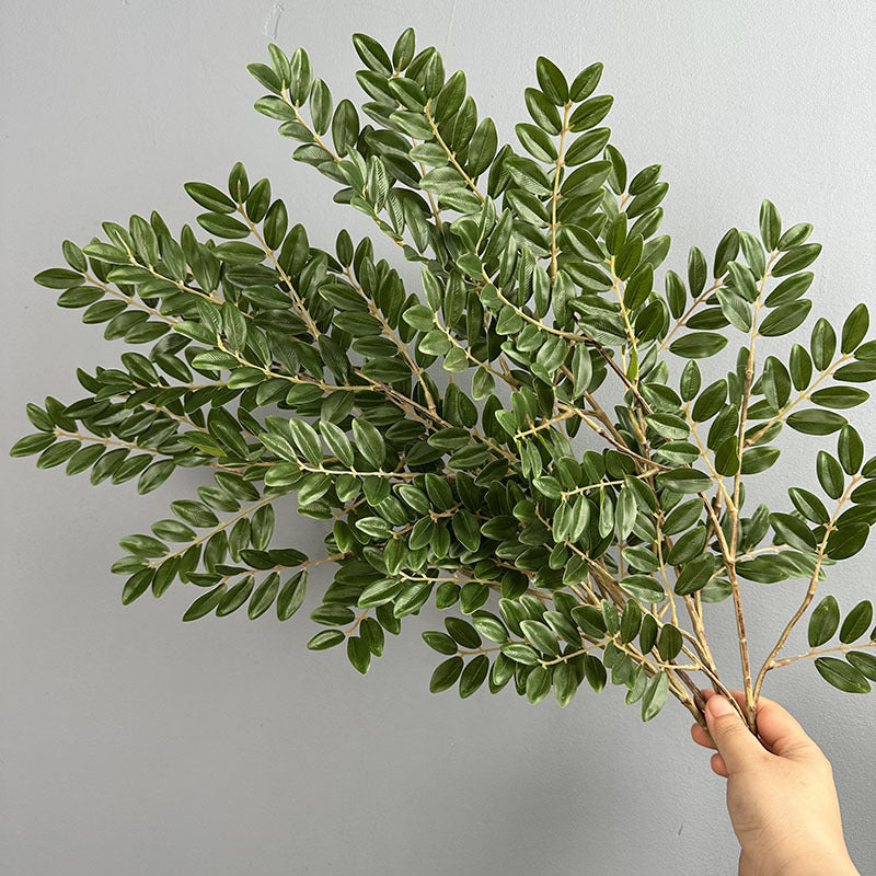 Faux Jujube Tree Leaves - 23" Realistic Indoor Plant Decor, 11" Tall, Perfect for Vases, Home Decor, Weddings, and Event Planning