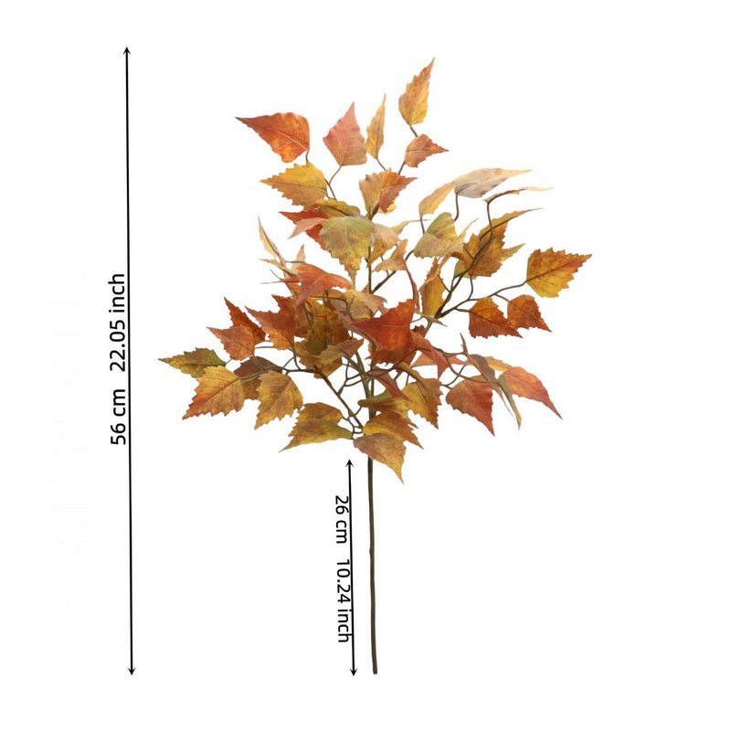 Faux Maple Leaf Branch, 22" Real-Touch Autumn Leaves, Perfect for Home Decor, Weddings, Thanksgiving Centerpieces, and Floral Arrangements