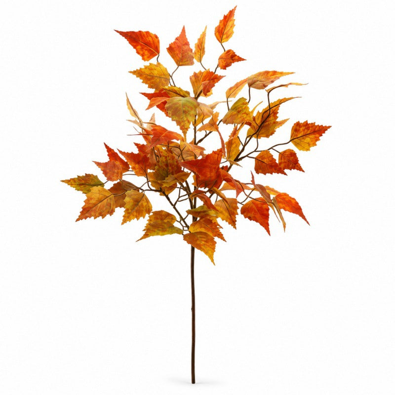Faux Maple Leaf Branch, 22" Real-Touch Autumn Leaves, Perfect for Home Decor, Weddings, Thanksgiving Centerpieces, and Floral Arrangements