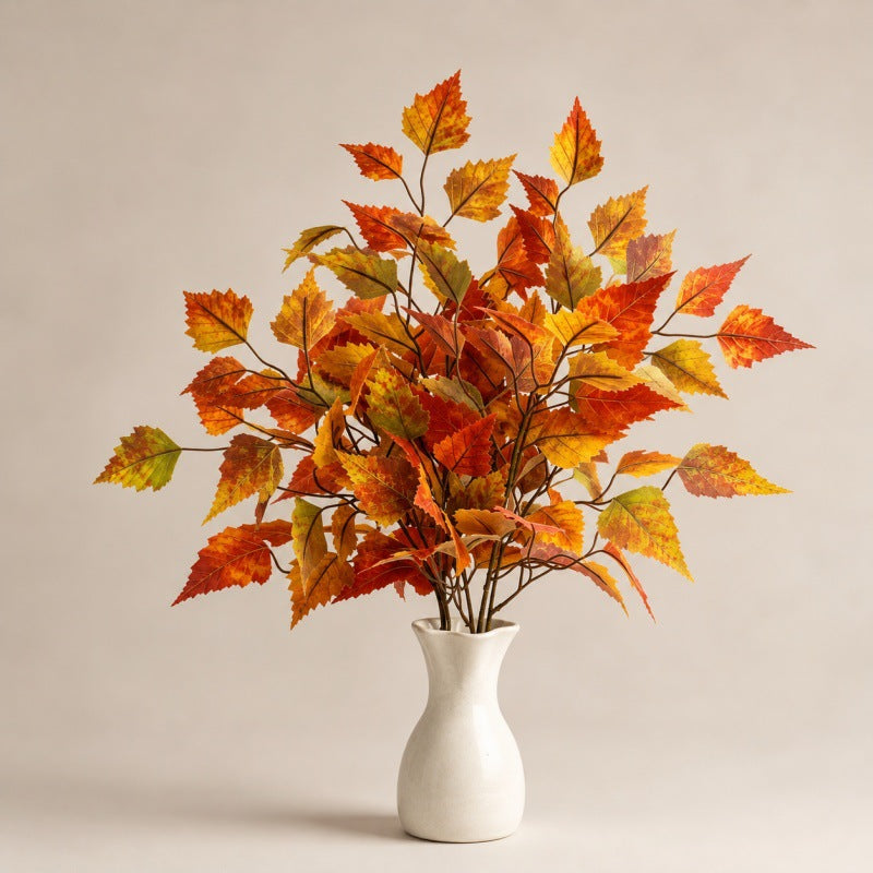 Faux Maple Leaf Branch, 22" Real-Touch Autumn Leaves, Perfect for Home Decor, Weddings, Thanksgiving Centerpieces, and Floral Arrangements
