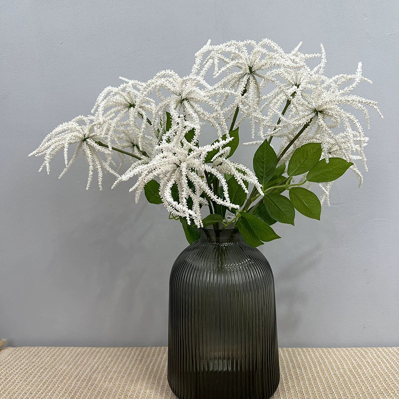Artificial Wisteria Branch - 22" Real-Touch Floral Decoration, Green & White, Perfect for Home Decor, Weddings, Events, and DIY Projects