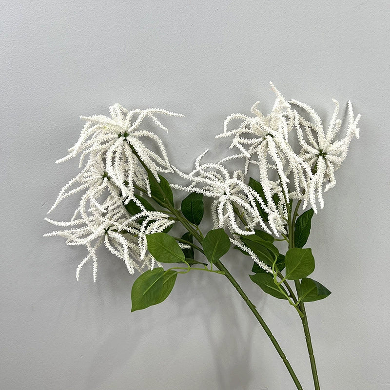 Artificial Wisteria Branch - 22" Real-Touch Floral Decoration, Green & White, Perfect for Home Decor, Weddings, Events, and DIY Projects