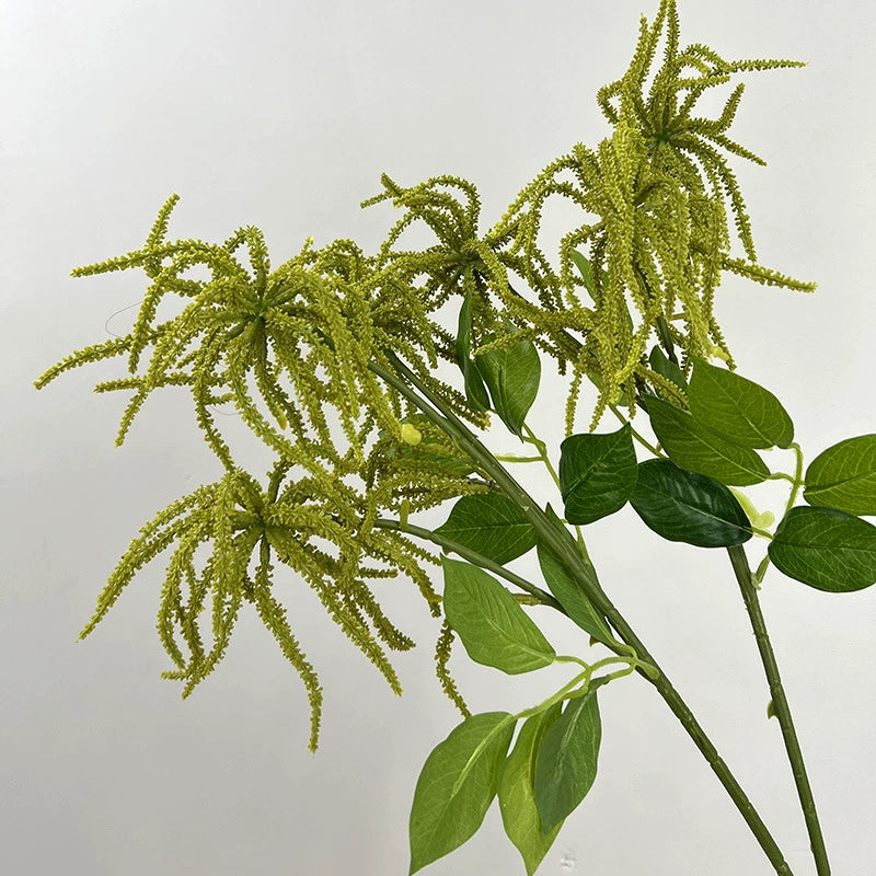 Artificial Wisteria Branch - 22" Real-Touch Floral Decoration, Green & White, Perfect for Home Decor, Weddings, Events, and DIY Projects