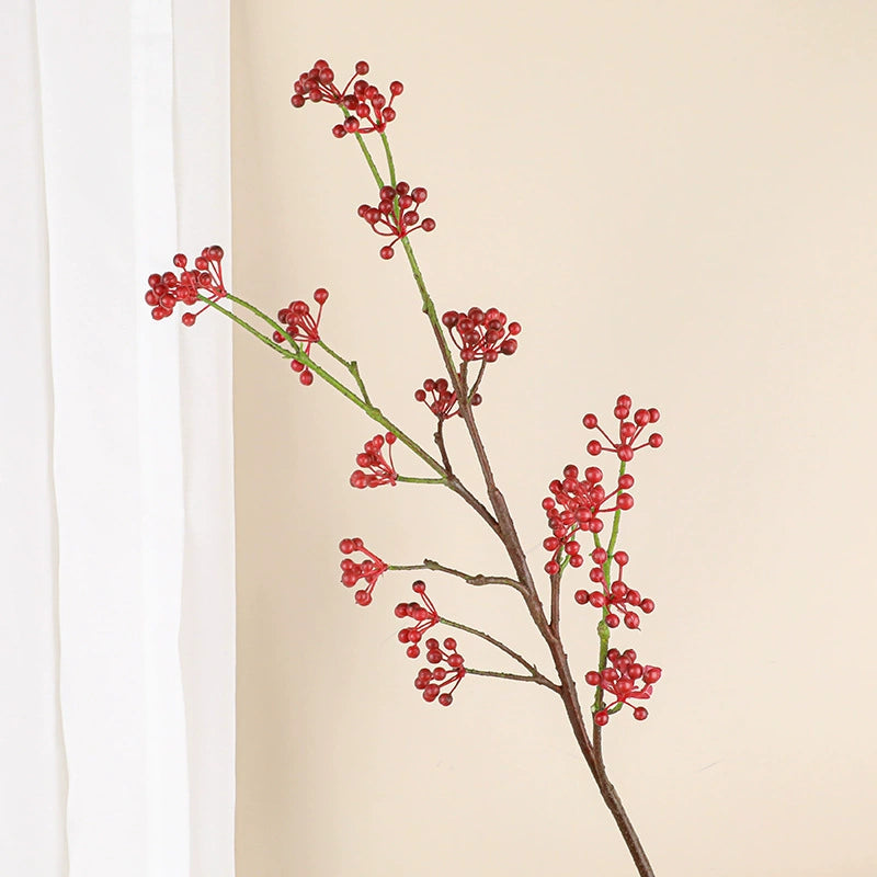 Artificial Berry Vine, 31" Realistic Faux Berries in Red, Blue, and Green, Perfect for Home Decor, Weddings, & Seasonal Celebrations