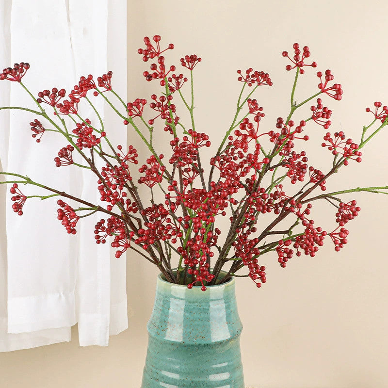 Artificial Berry Vine, 31" Realistic Faux Berries in Red, Blue, and Green, Perfect for Home Decor, Weddings, & Seasonal Celebrations