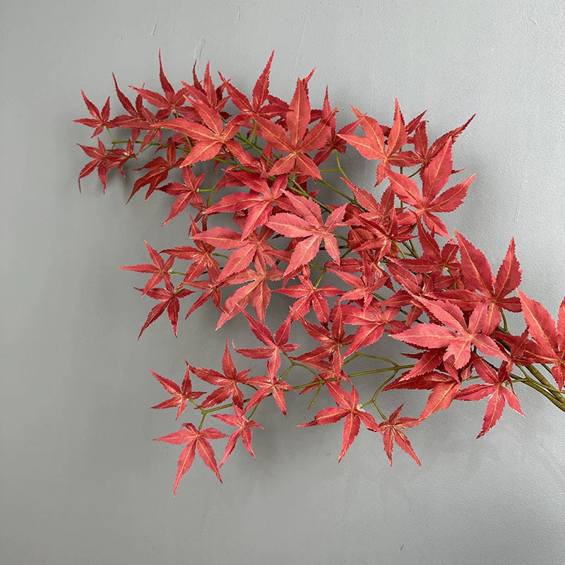 Artificial Red Maple Leaves Decorative Potted Plant, 43" Real-Touch Faux Foliage, Perfect for Home Decor, Weddings, Events, and Seasonal Displays