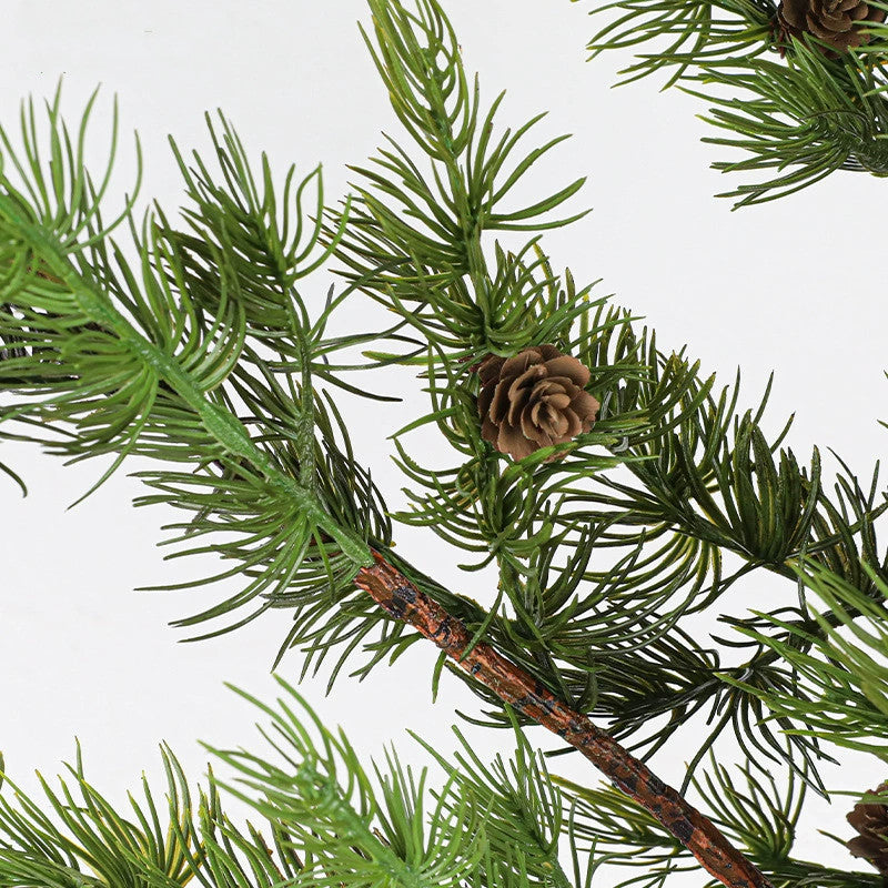 Realistic Pine Needle Branch with Pinecones, 37" Faux Greenery for Home Decor, Wedding, Cafe, and Seasonal Arrangements