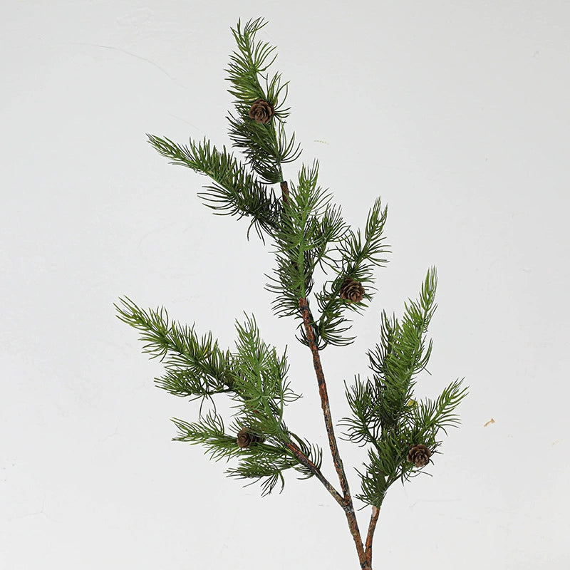 Realistic Pine Needle Branch with Pinecones, 37" Faux Greenery for Home Decor, Wedding, Cafe, and Seasonal Arrangements