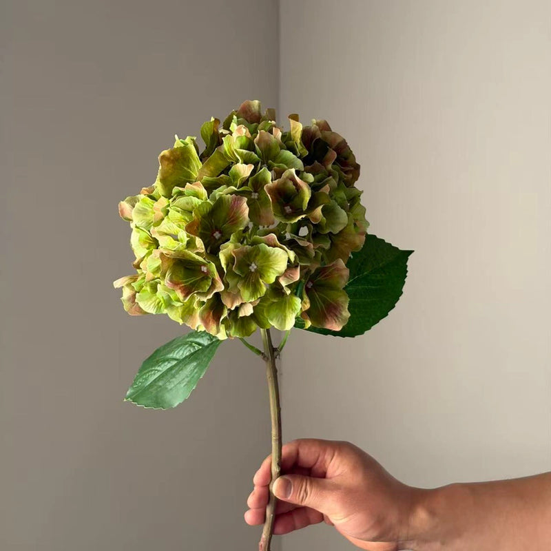 Large Petal Gradient Hydrangea Faux Flower, Deep Purple, 18" Real-Touch, Perfect for Home Decor, Weddings, and Seasonal Events