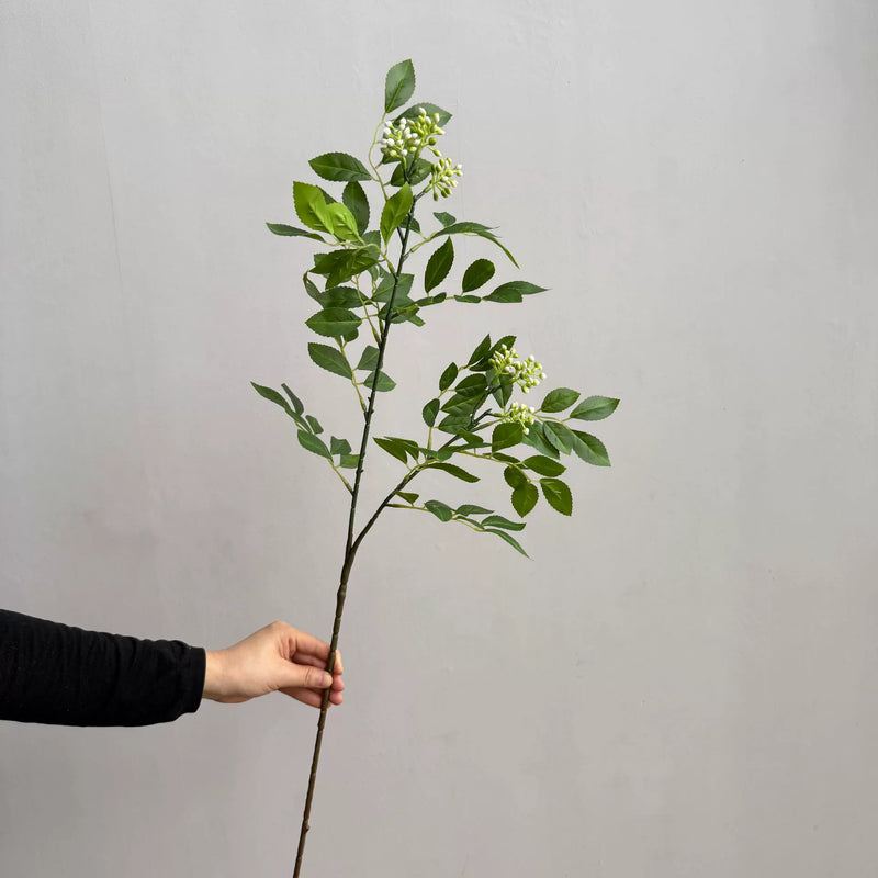 Artificial Elm & Beech Leaves 34" Real-Touch Home Decor, Autumn & Green, Perfect for Vases, Weddings, Events, Rustic Decor