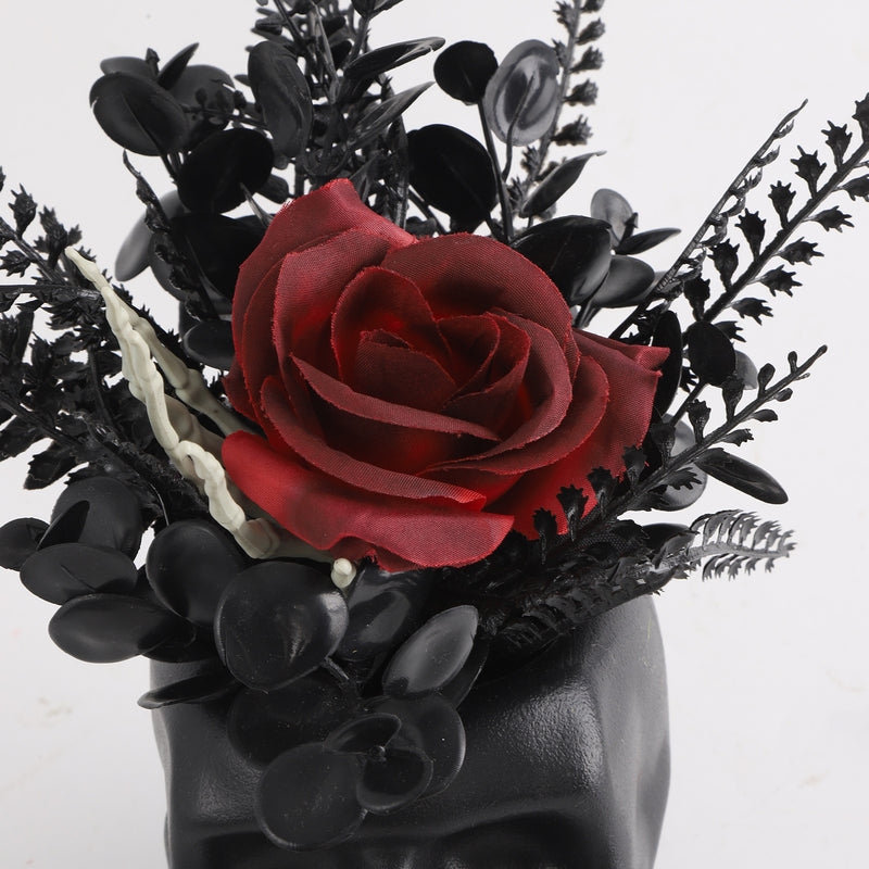Halloween Skull Planter - 20" Plastic Skull Decorative Pot, Gothic Home Decor, Perfect for Parties & Events