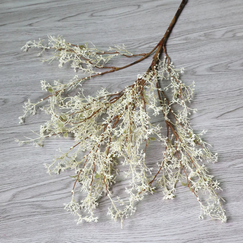 35" Realistic Artificial Star Grass & Frosted Pine Stems, Set of 5 – Lifelike Faux Greenery for Vases, Wedding Centerpieces, Home Decor, and Commercial Displays