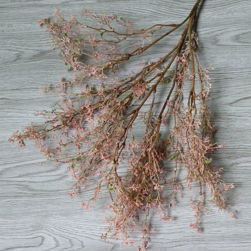 35" Realistic Artificial Star Grass & Frosted Pine Stems, Set of 5 – Lifelike Faux Greenery for Vases, Wedding Centerpieces, Home Decor, and Commercial Displays