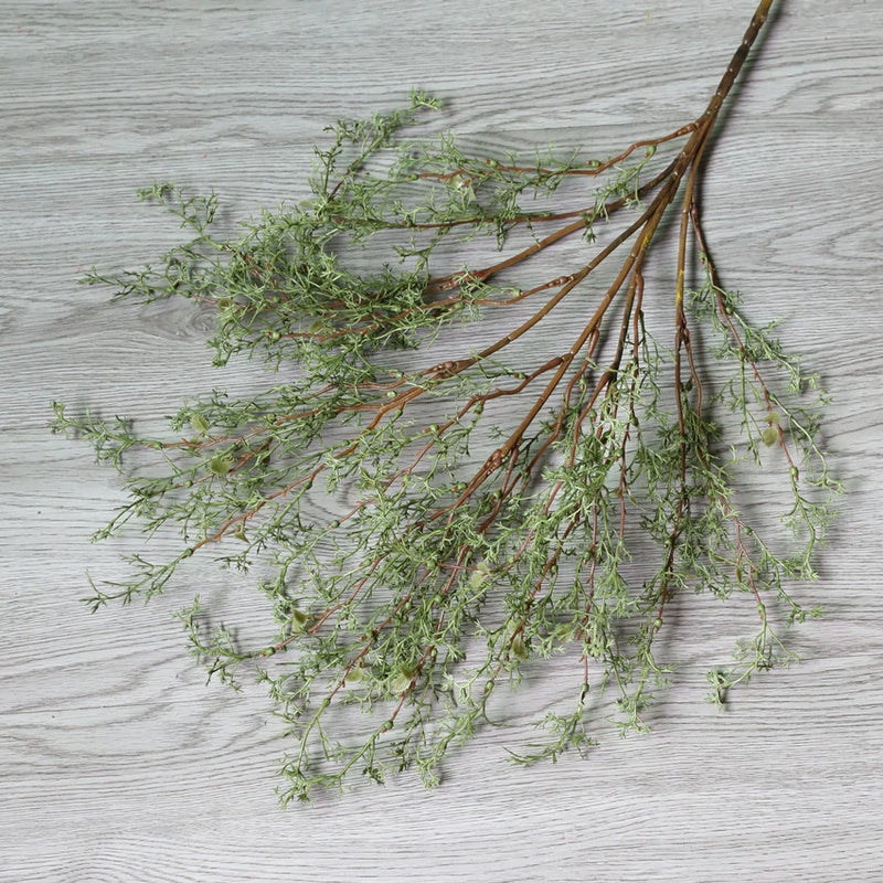 35" Realistic Artificial Star Grass & Frosted Pine Stems, Set of 5 – Lifelike Faux Greenery for Vases, Wedding Centerpieces, Home Decor, and Commercial Displays