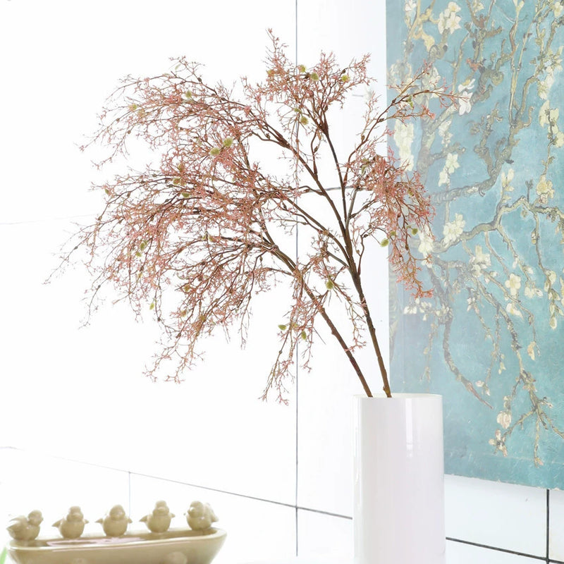 35" Realistic Artificial Star Grass & Frosted Pine Stems, Set of 5 – Lifelike Faux Greenery for Vases, Wedding Centerpieces, Home Decor, and Commercial Displays