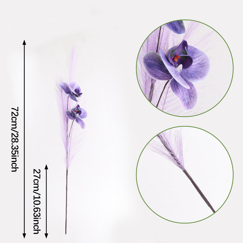 Real-Touch Orchid Stem Set, 28" Silk Faux Flowers, Elegant Home Decor, Perfect for Weddings, Events, and Table Centerpieces