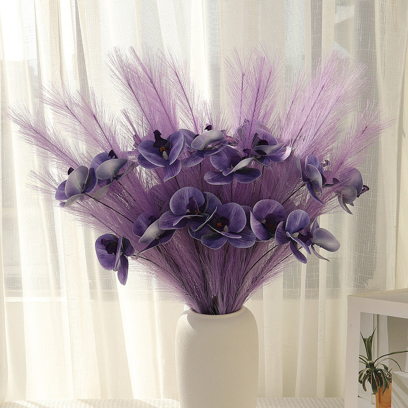 Real-Touch Orchid Stem Set, 28" Silk Faux Flowers, Elegant Home Decor, Perfect for Weddings, Events, and Table Centerpieces