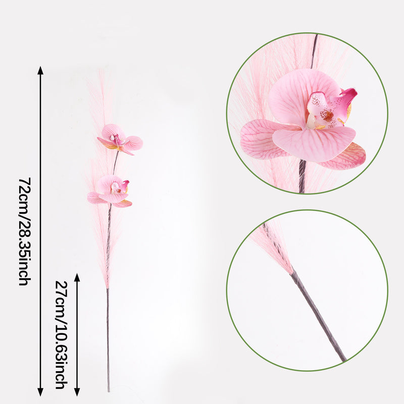 Real-Touch Orchid Stem Set, 28" Silk Faux Flowers, Elegant Home Decor, Perfect for Weddings, Events, and Table Centerpieces