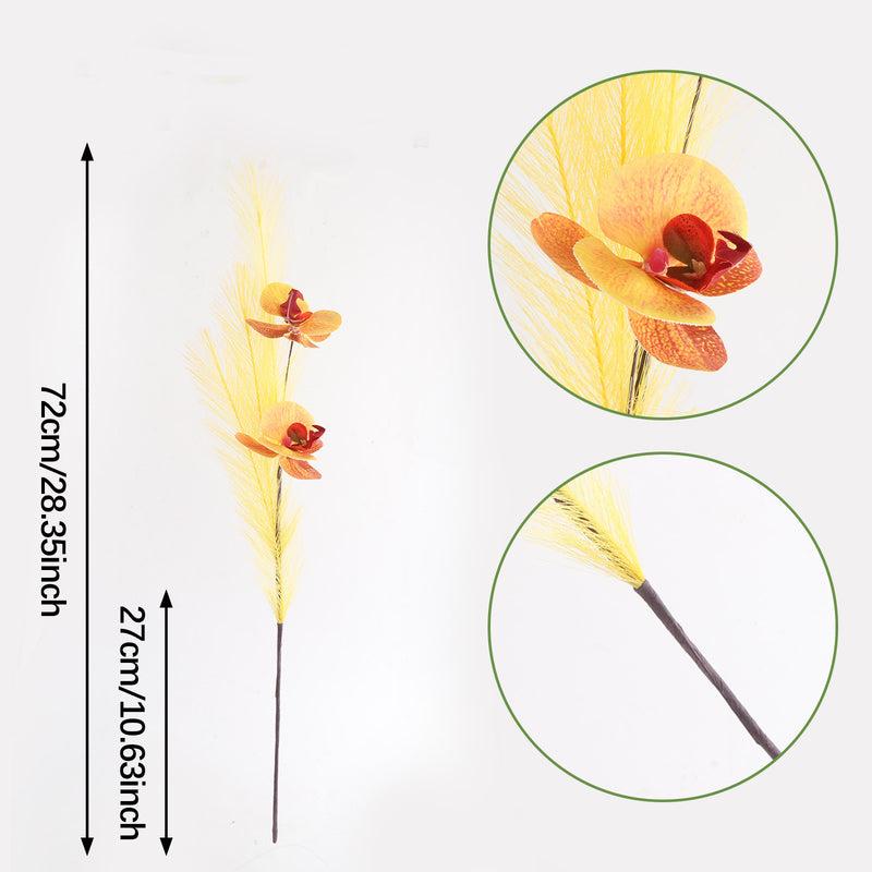 Real-Touch Orchid Stem Set, 28" Silk Faux Flowers, Elegant Home Decor, Perfect for Weddings, Events, and Table Centerpieces