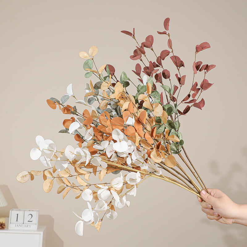 Eucalyptus Leaves Artificial Plants, 23" Real-Touch Mixed Material Greenery, Home Decor, Wedding & Event Styling, Bulk Purchase Discounts