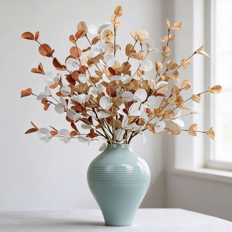 Eucalyptus Leaves Artificial Plants, 23" Real-Touch Mixed Material Greenery, Home Decor, Wedding & Event Styling, Bulk Purchase Discounts