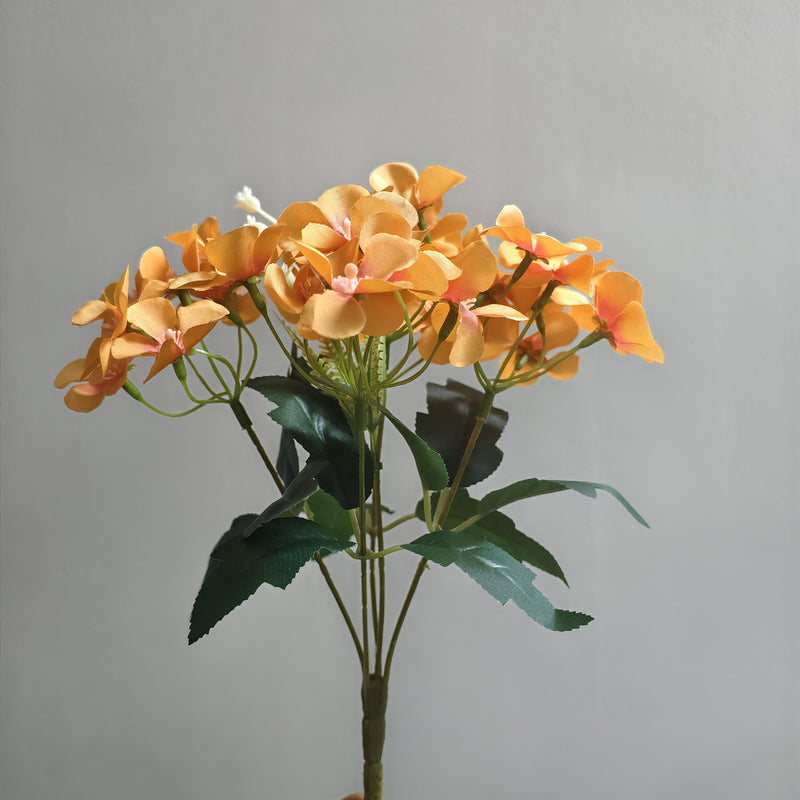 10" Tangerine Peach Faux Flower Bouquet, Silk Begonia, Perfect for Home Decor, Weddings, Seasonal Events, or Floral Arrangements