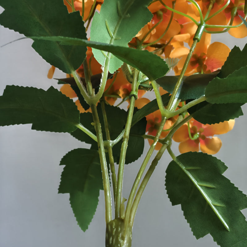 10" Tangerine Peach Faux Flower Bouquet, Silk Begonia, Perfect for Home Decor, Weddings, Seasonal Events, or Floral Arrangements