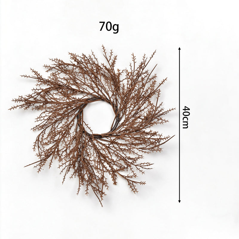 Christmas Wreath Candle Holder, Dual-Tone Noble Fir with Pine Needles, 6-Inch Holiday Decor for Home, Weddings, and Events