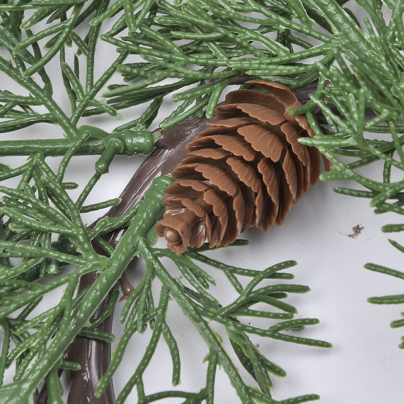 Christmas Wreath Candle Holder, Dual-Tone Noble Fir with Pine Needles, 6-Inch Holiday Decor for Home, Weddings, and Events