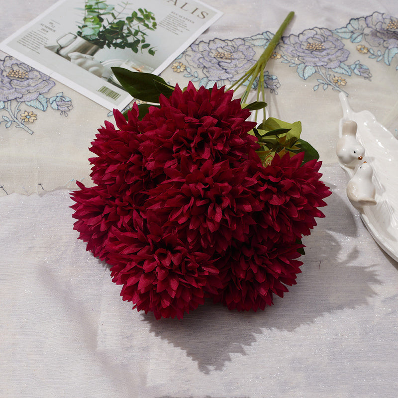 Artificial Pinecone Chrysanthemum Stems, 17", Real-Touch Mixed Material, Rustic Fall Decor for Weddings, Home Decor, Vase Arrangements
