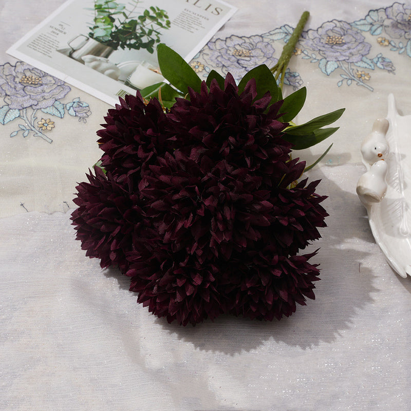 Artificial Pinecone Chrysanthemum Stems, 17", Real-Touch Mixed Material, Rustic Fall Decor for Weddings, Home Decor, Vase Arrangements