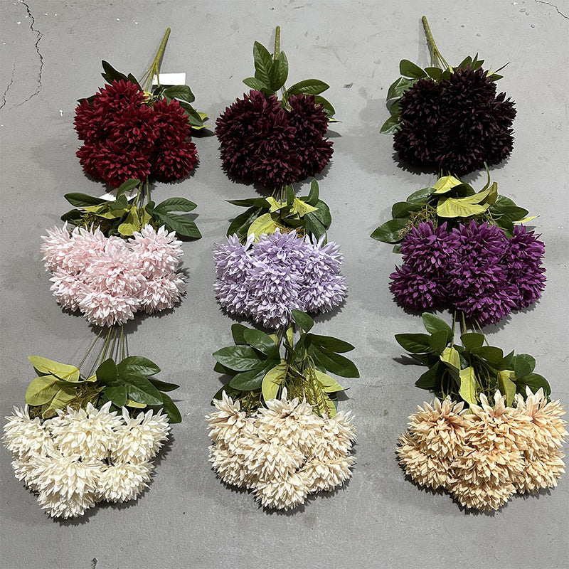 Artificial Pinecone Chrysanthemum Stems, 17", Real-Touch Mixed Material, Rustic Fall Decor for Weddings, Home Decor, Vase Arrangements