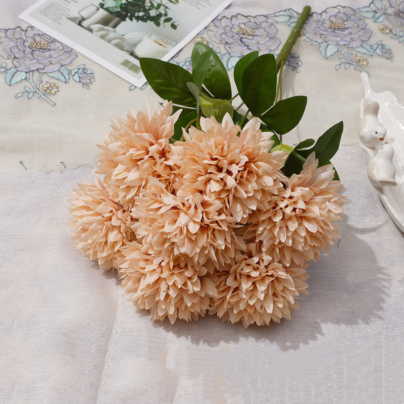 Artificial Pinecone Chrysanthemum Stems, 17", Real-Touch Mixed Material, Rustic Fall Decor for Weddings, Home Decor, Vase Arrangements