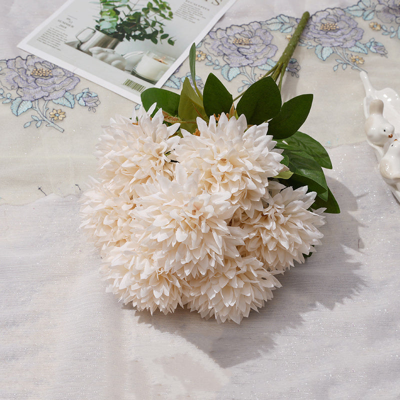 Artificial Pinecone Chrysanthemum Stems, 17", Real-Touch Mixed Material, Rustic Fall Decor for Weddings, Home Decor, Vase Arrangements