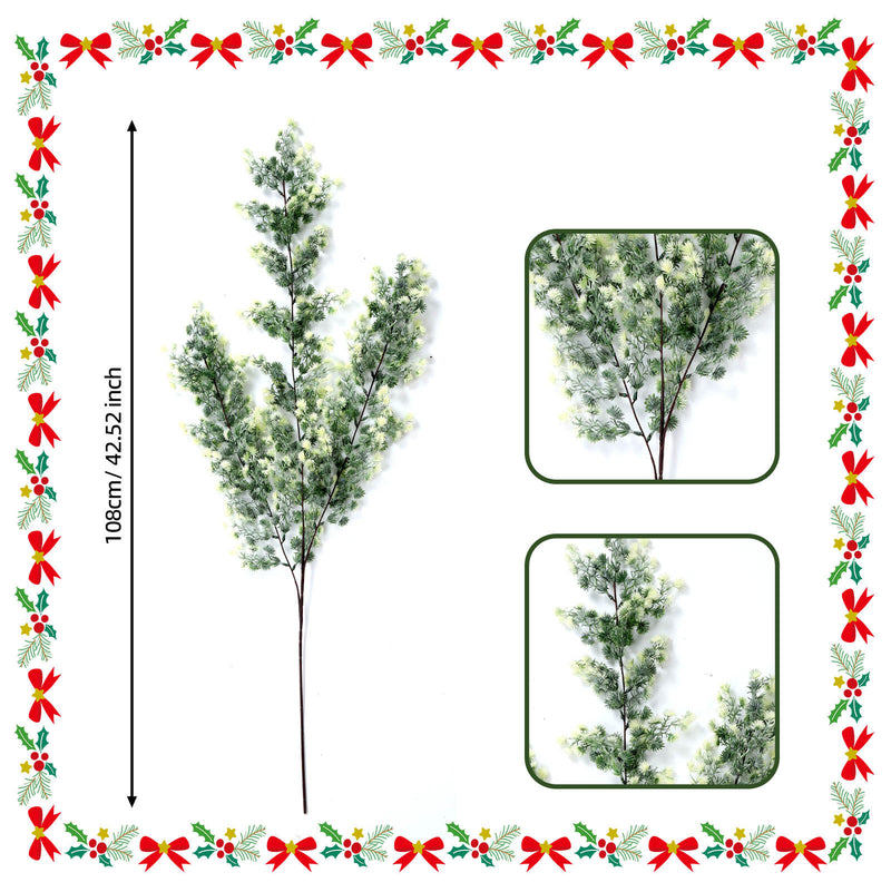Christmas Mini Pine Branch, 29" Real-Touch Faux Pine Stem for Home Decor, Holiday Arrangements, Wedding & Event Planning