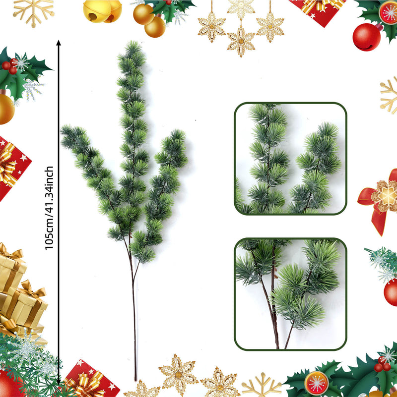 Christmas Mini Pine Branch, 29" Real-Touch Faux Pine Stem for Home Decor, Holiday Arrangements, Wedding & Event Planning