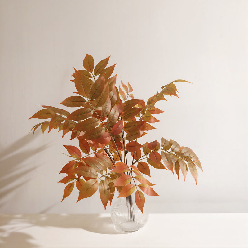 20" Rustic Fall Leaf Branches, Real-Touch Silk Foliage for Farmhouse Decor, Wedding Centerpieces, Thanksgiving Table Styling
