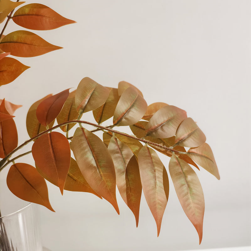 20" Rustic Fall Leaf Branches, Real-Touch Silk Foliage for Farmhouse Decor, Wedding Centerpieces, Thanksgiving Table Styling