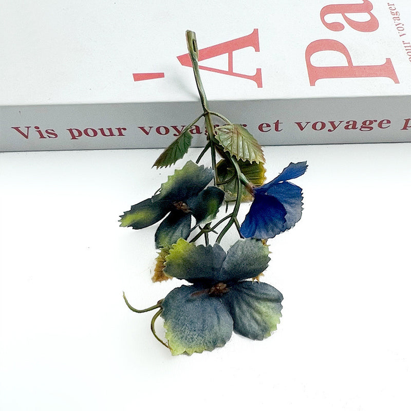 Autumn Grape Leaf Stems, 4" Real-Touch Faux Vine with 1.5" Clusters, DIY Wedding Bouquets, Fall Home Decor, Floral Arrangements